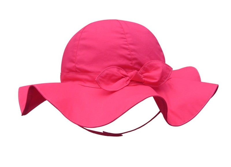 Vimeet Kid Summer Hat Baby Sun Hat Toddler Beach Hat Baby Bucket Hat Infant Cap (16.9 in/3-6 Months, Rose) - Image 1